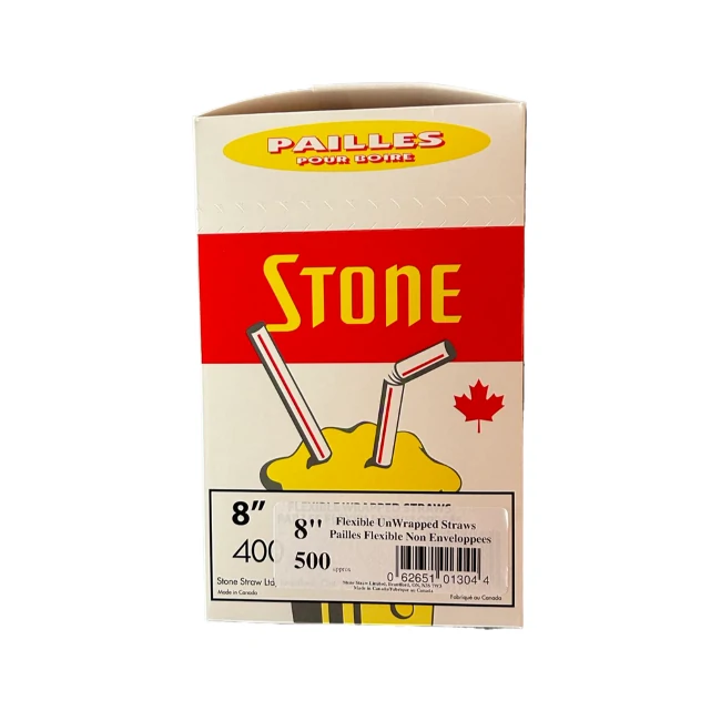 Stone-8" Flex Strws-White-500CT