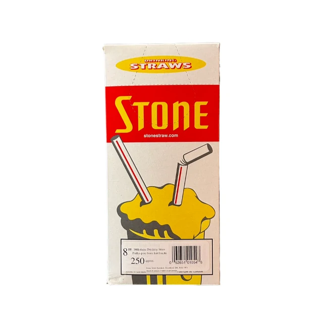 Stone-8" Milkshake Straws-White -250CT
