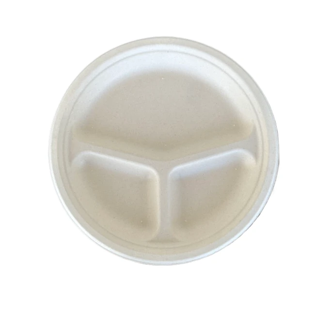 Chartland - 9"-3 Compartment Bagasse Plate - 10X50CT/CS