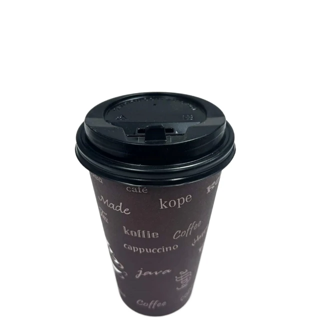 Golden Maple - Black Dome Tear Lid for 10-20oz Paper Cup - 1000ct/CS