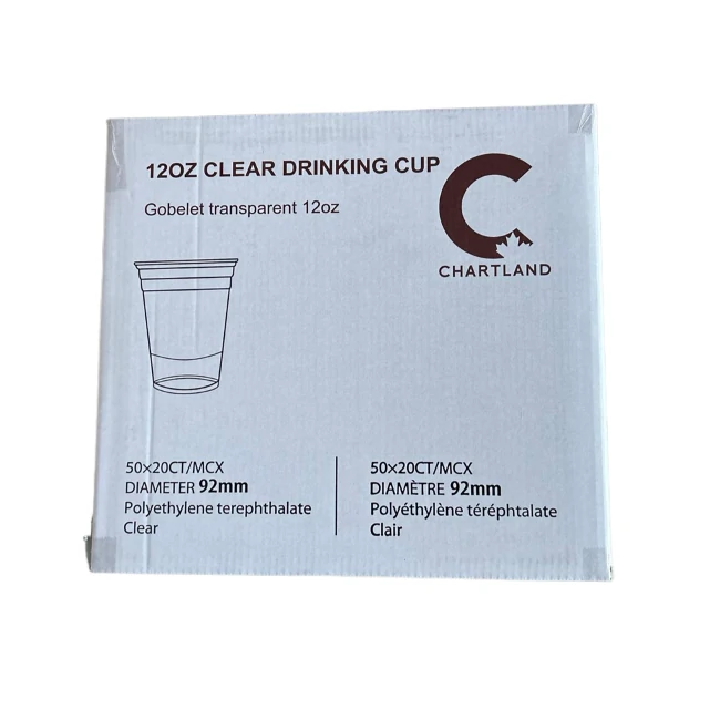 Chartland - Drinking Cups 12oz Clear - 20X50CT/CS