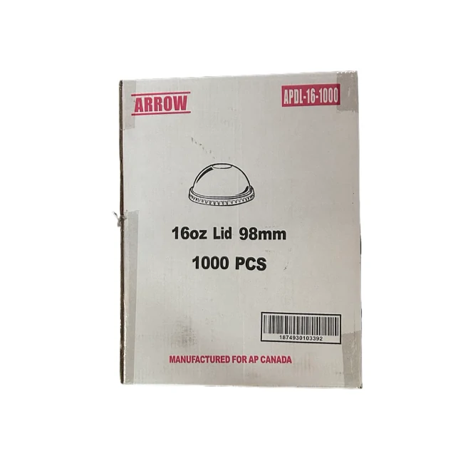 Arrow-Plastic Dome Lids With Hole Fit 16&20 oz Cups-20X50 CT/CS