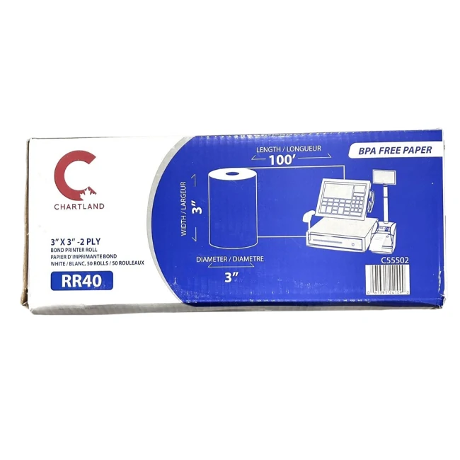 Chartland - RR40 - 3" x 3" - 2 Ply Yellow/White - Bond Paper - 50 ct/CS