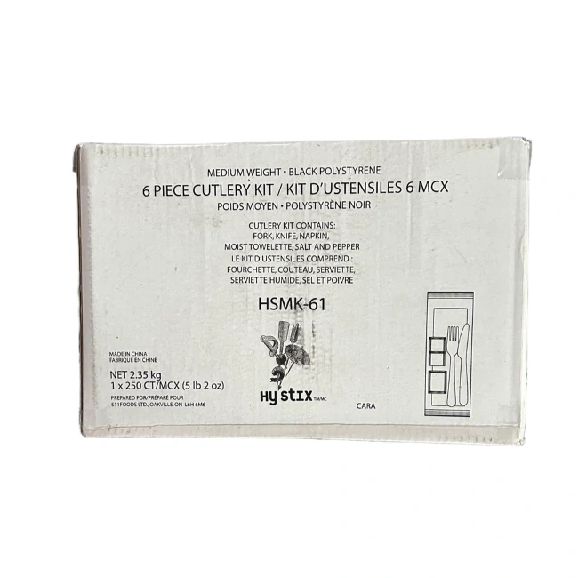 Hy Stix - Cutlery Meal Kit-6pc-White - F/K/TS/N/S&P-MK 250 CT/CS