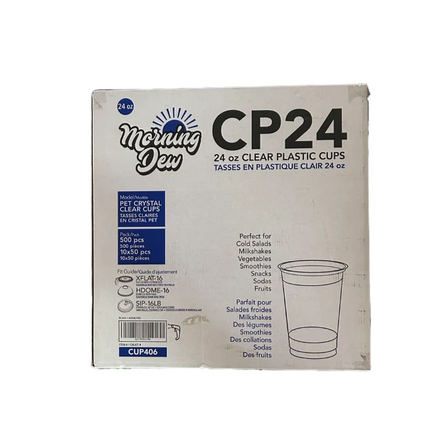 Morningnew-Drinking Cups 24oz Clear-10X50 CT/CS