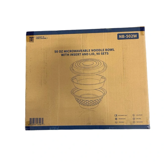 GM - 50oz Microwaveable Noodle Bowl With Insert And Lid - 90 CT/CS