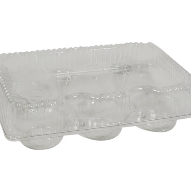 VEL - 6 Large Tarts Container(053) -9.33"X6.83"X2.4" - 400 CT/CS