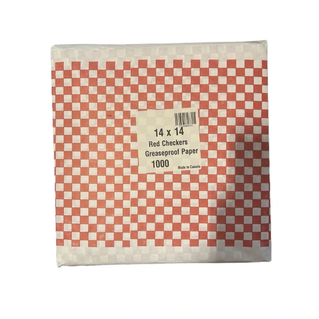 Prolinc - Red Checkered Greaseproof Paper - 14"X14" - 1000 CT/CS