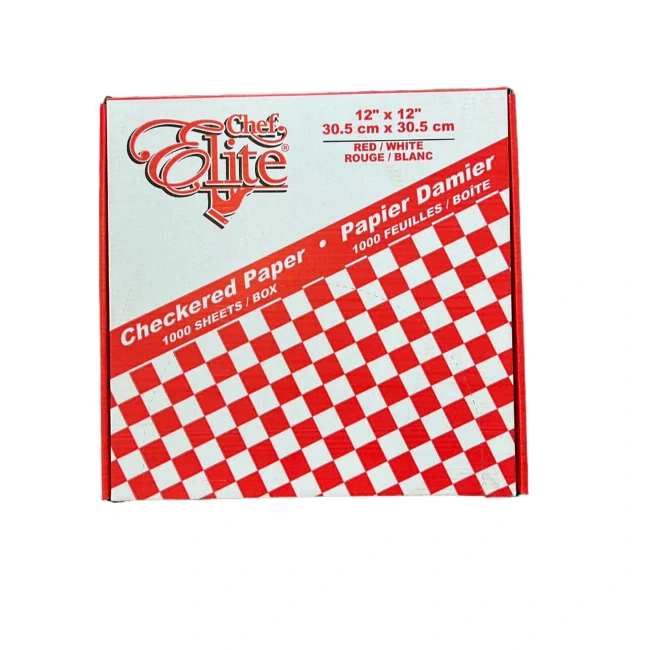 Chef - Red Checkered Greaseproof Paper - 12"X12" - 1000 CT/CS
