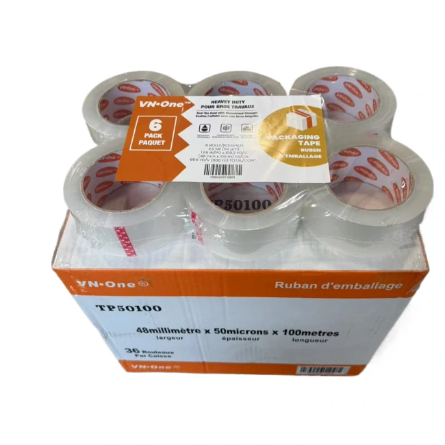 Sealing Tape 48mmX100M - 65mic - 6X6 Rolls