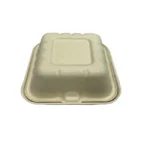 Chartland - 6X6 Bagasse Light Brown Clamshell Container