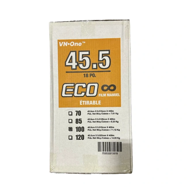 ECO-18100 Hand Stretch Film 18"X400m - 4ROLLS/CS