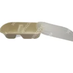 GM - Bagasse Brown Container with plastic lid-24oz-2 Comp - 150CT/CS