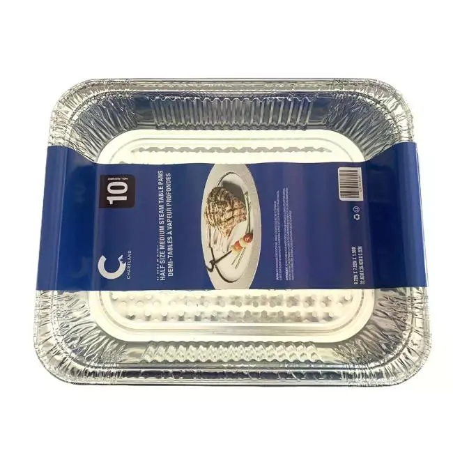 Foil Half Size Medium - Aluminium Steam Pan - Little Packing - 10X10 CT/CS