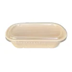 GM - Bagasse Brown Container with plastic lid-24oz-2 Comp - 150CT/CS