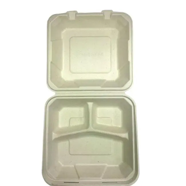 GM - 9X9 - 3 Comp Compostable Container [Brown] - 4X50 CT/CS